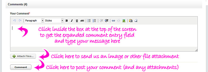 OCDO Comment Input Field